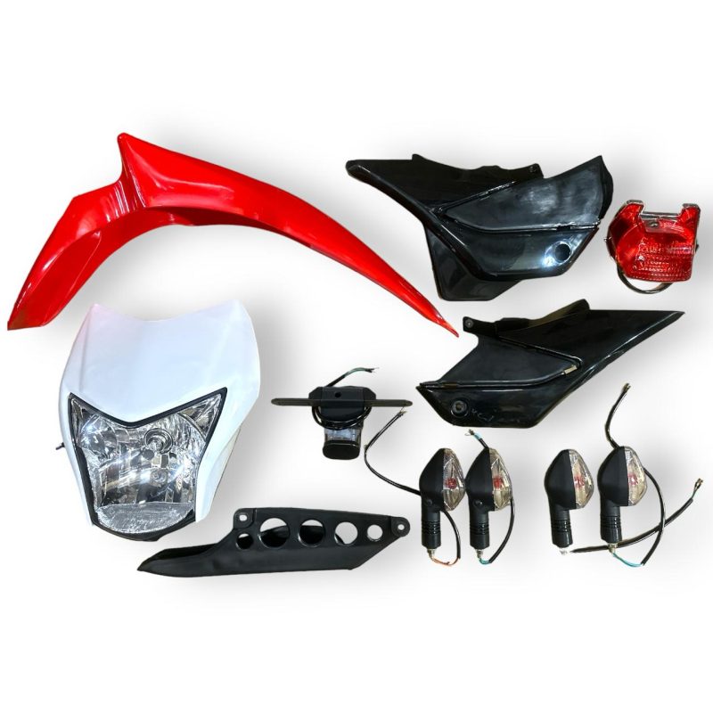 Juego De Tapas Para Xr 150 Incluye Carenaje Farola color rojo
