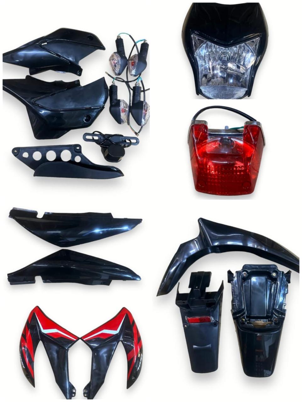 Juego De Tapas Para Xr 150 Incluye Carenaje Farola color negro