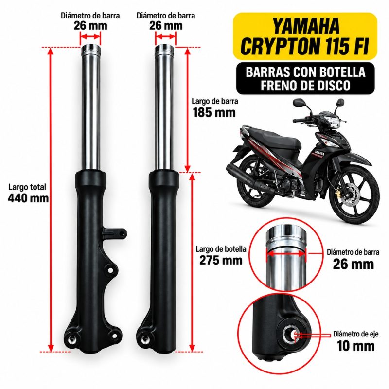 Barras Con Botella Para Crypton Fi Yamaha , Freno De Disco