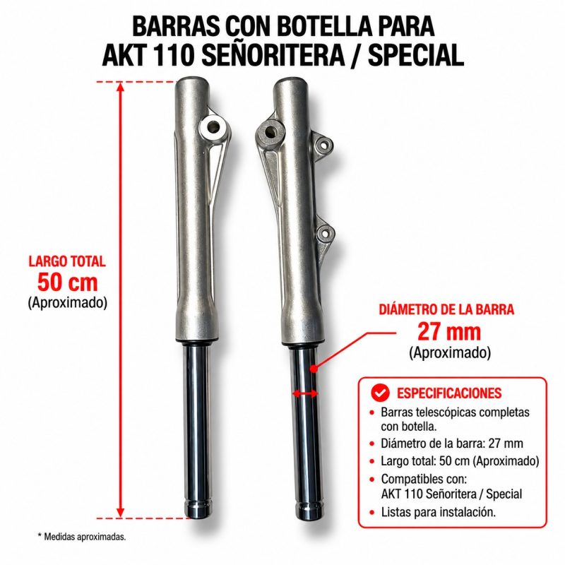 Barras Con Botella Para Akt Special 110s/special 110x/wave